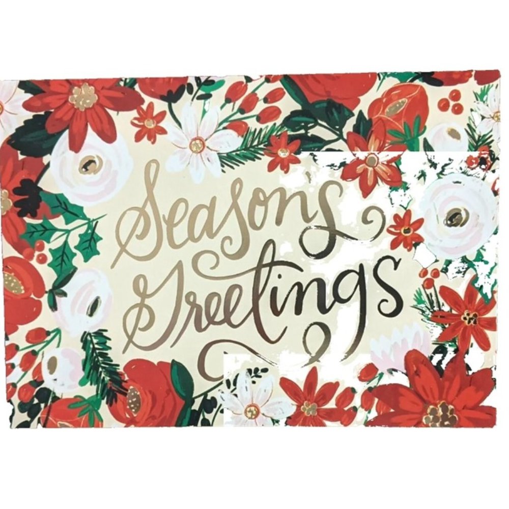Christmas Cards PAPER MAGIC GROUP 16 Cards & Envelopes SEASON'S GREETINGS Floral